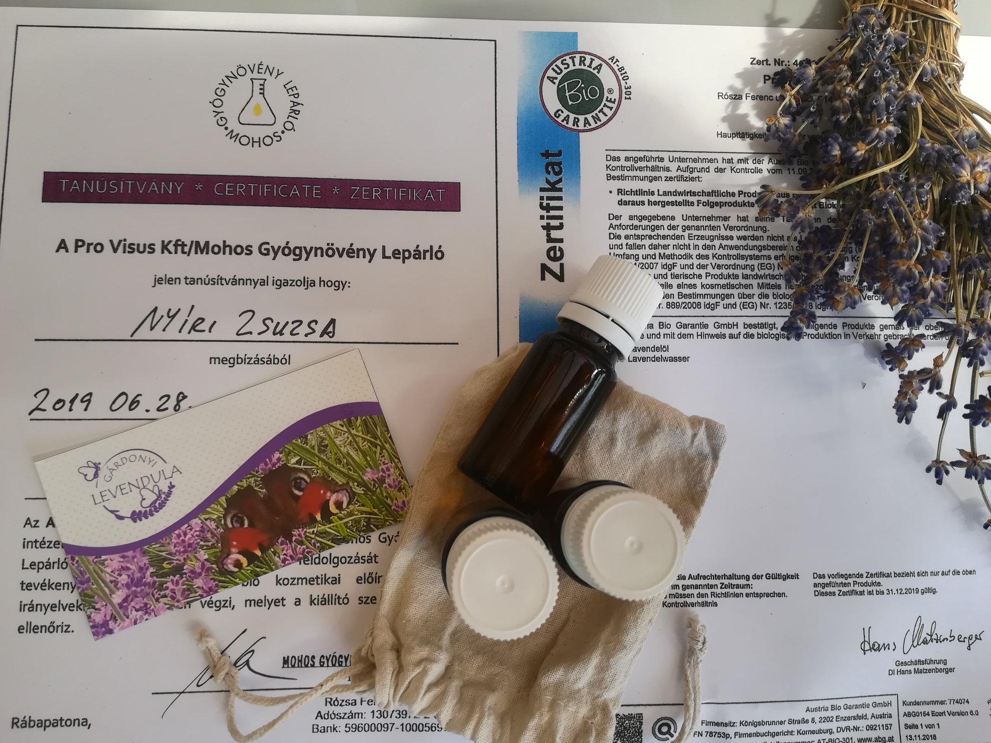 Levendulaolaj golyós üvegcsében papírfonott tokban - Image 4