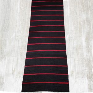 Fekete-bordó csíkos rongyszőnyeg