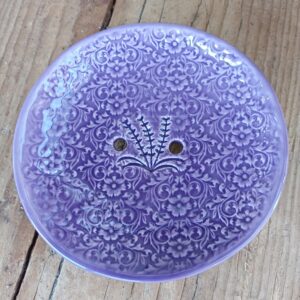 Szappantartó kör-lila levendulás