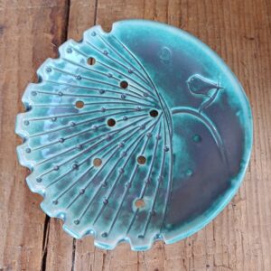 Szappantartó kör- pitypangos- zöld patinás